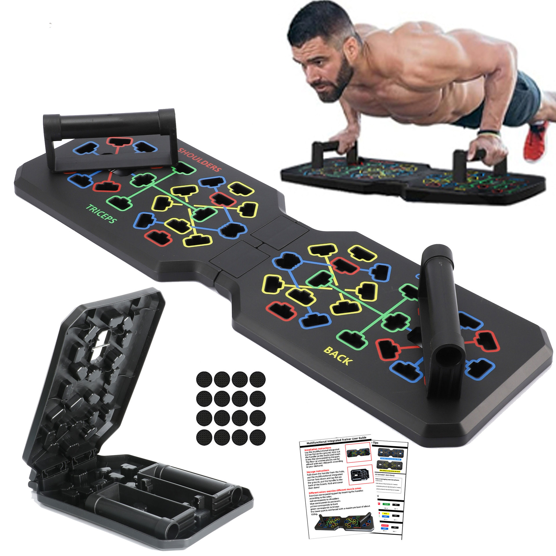 Push Up Board Foldable Multi Function - Katlanabilir Şınav Tahtası Sistemi, Çok Fonksiyonlu