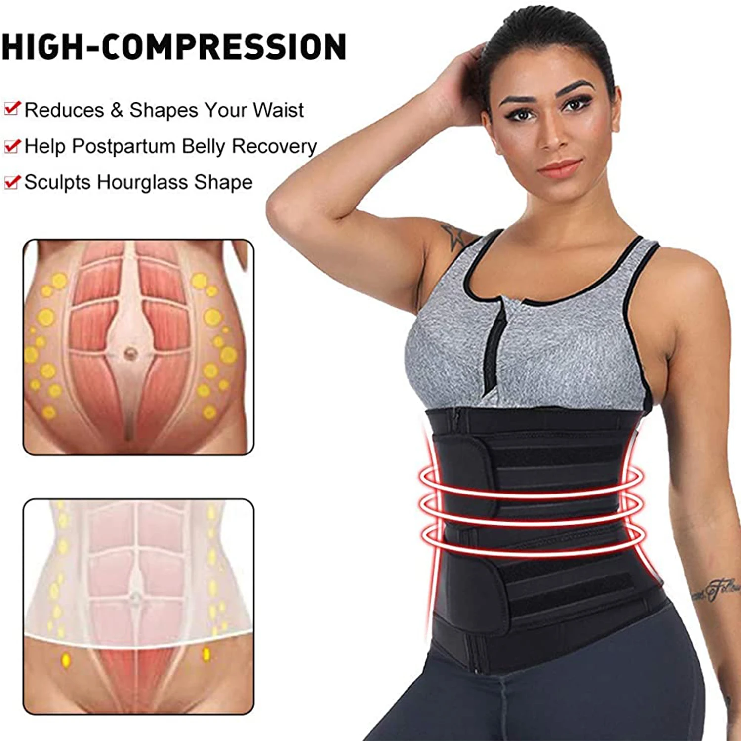 Sweat Waist Trainer Belt Neoprene - Neopren Bel Eğitmen Egzersiz Giyotin Kemer