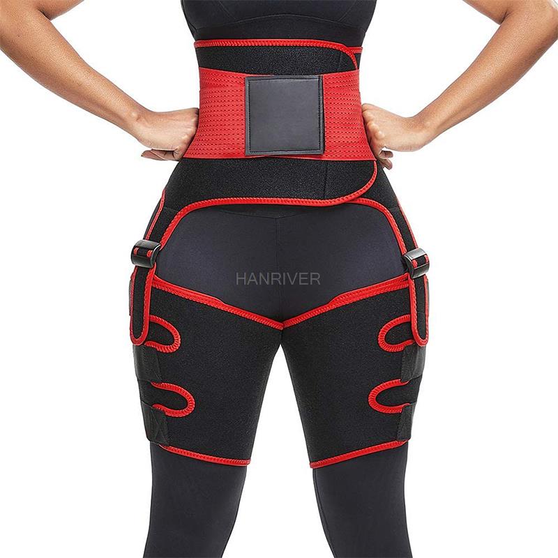 Sweat Waist Trainer Belt Neoprene - 3'ü 1 arada bel ve uyluk
