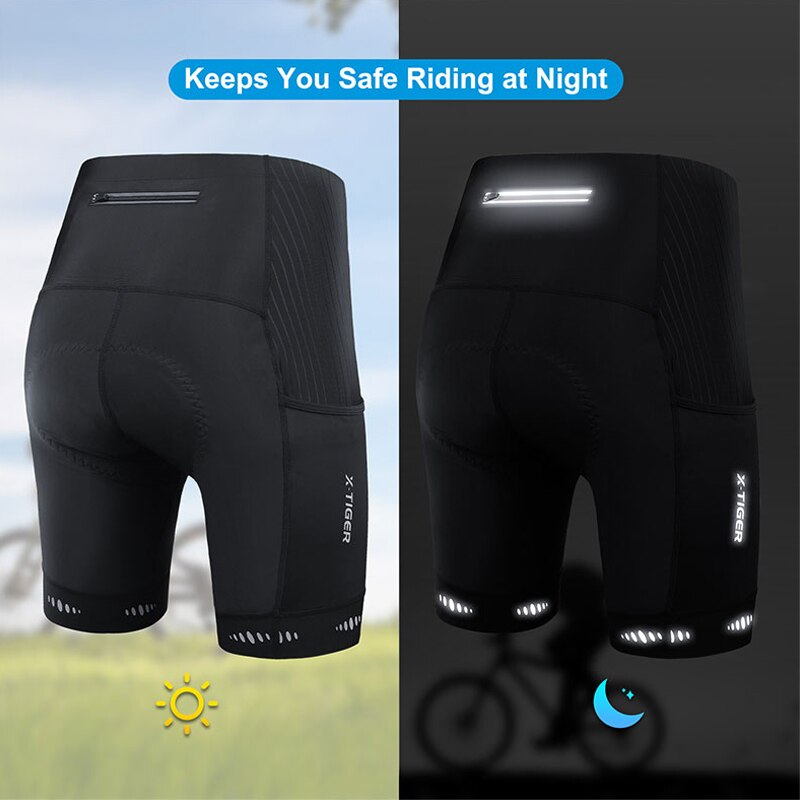 Arka cep ile X-TIGER erkekler  - Padded Cycling Shorts 5D Gel incelemesi ve fiyatı