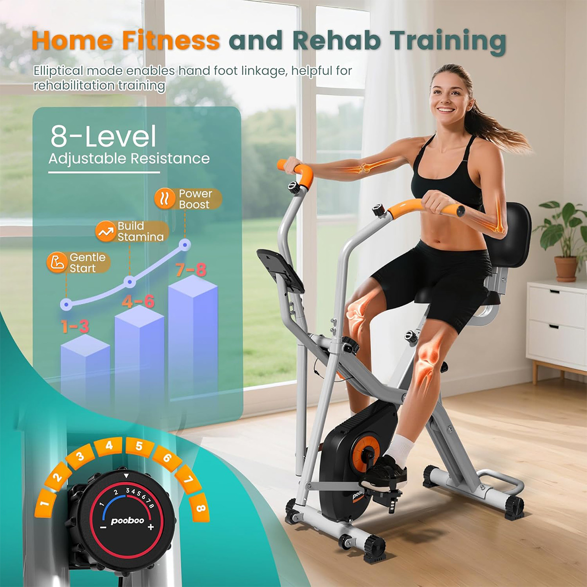 Pooboo Katlanabilir 2'si 1 Ara - Exercise Bike Magnetic Resistance incelemesi ve fiyatı